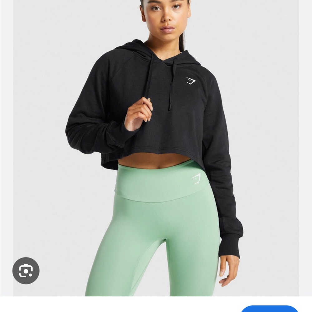 Gymshark Black Cropped Training Hoodie